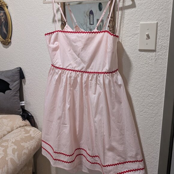 Francesca's Kelly Bow Back Ric Rac Pattern Mini Dress - Picture 11 of 11